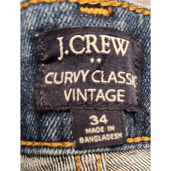 J.‎ Crew Curvy Classic Straight Jeans Womens Size 34-(Fits 36x28) Ankle Crop - Picture 4 of 7